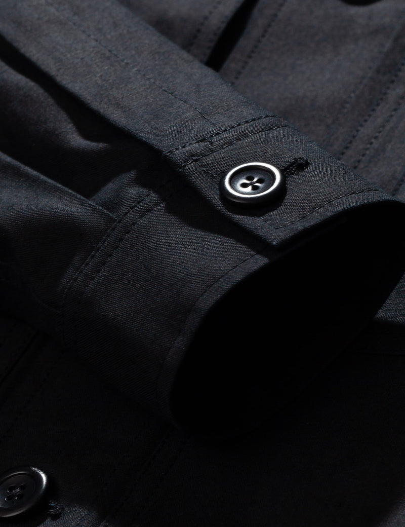 Norse Projects Kyle Baumwoll-Leinen-Jacke - Schwarz