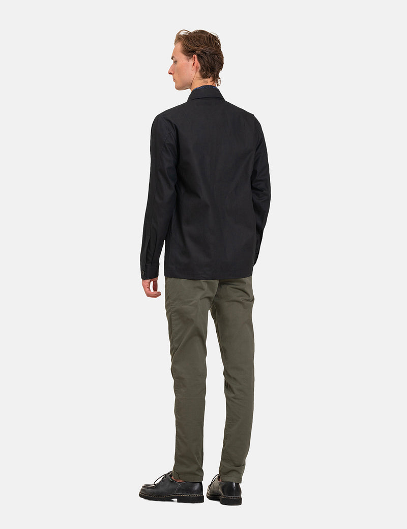 Norse Projects Kyle Baumwoll-Leinen-Jacke - Schwarz