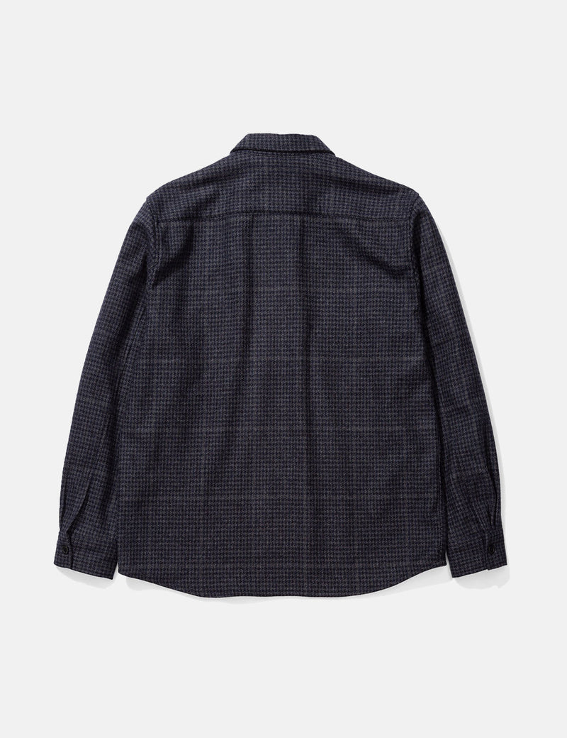 Norse Projects Elof WoolShirt-ダークネイビーチェック
