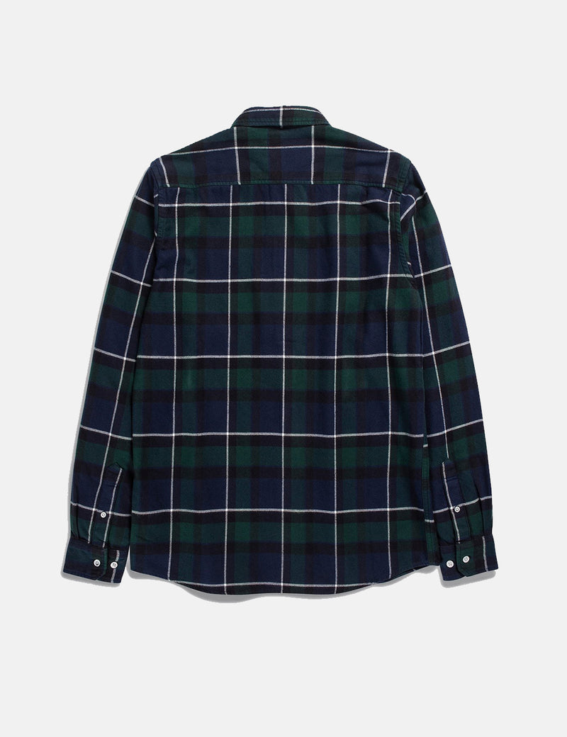 Norse Projects Chemise en flanelle brossée Anton - Black Watch Check