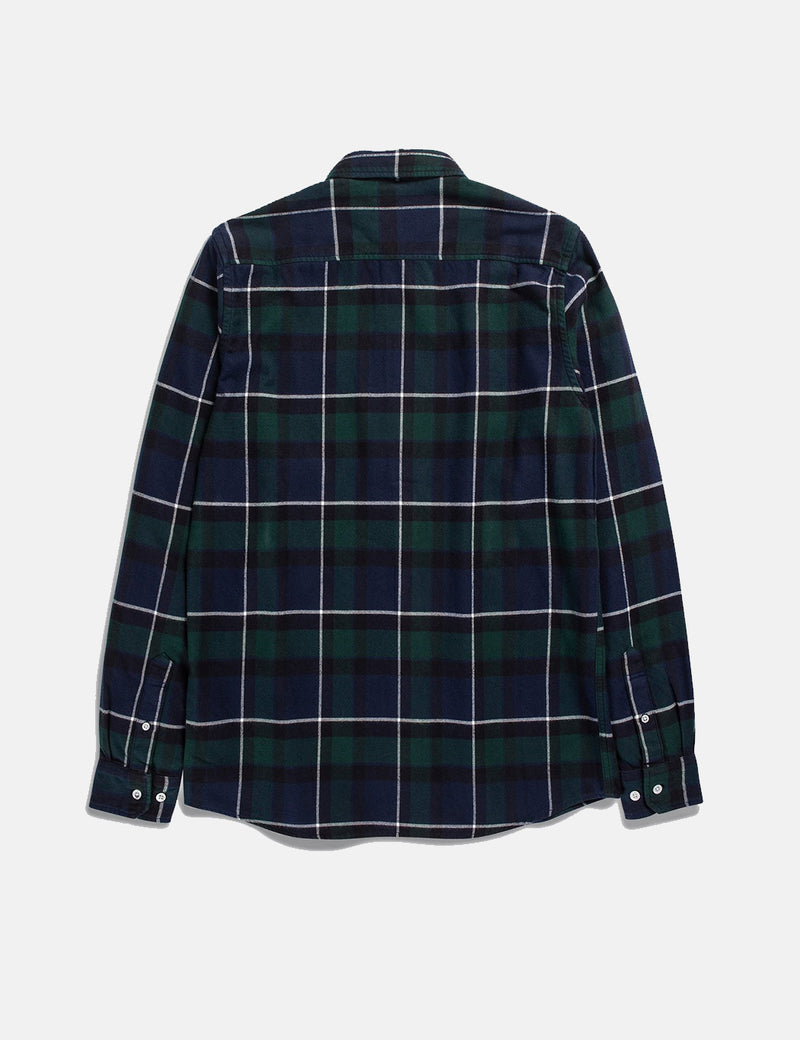 Norse Projects Anton Brushed Flannel Shirt -  Black Watch Check