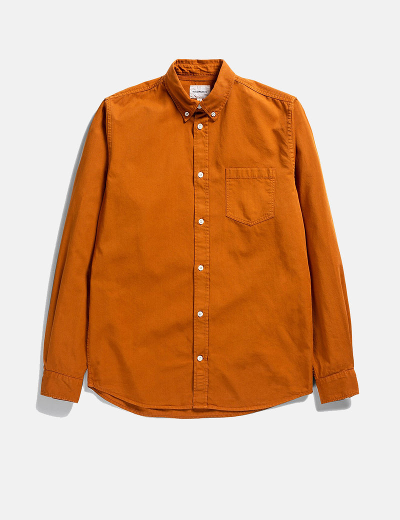 Norse Projects Chemise en Twill Léger Anton - Orange Rufous