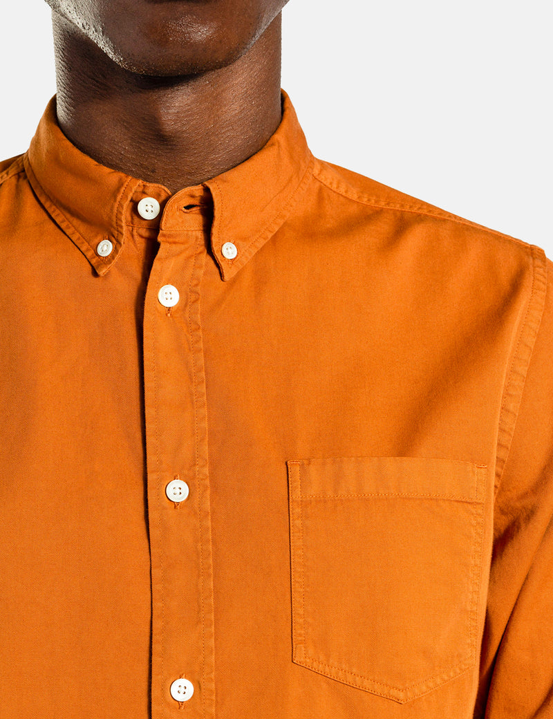 Norse Projects Chemise en Twill Léger Anton - Orange Rufous