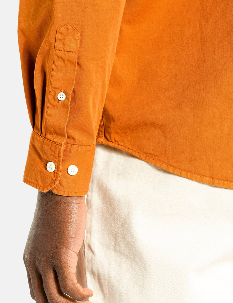 Norse Projects Chemise en Twill Léger Anton - Orange Rufous