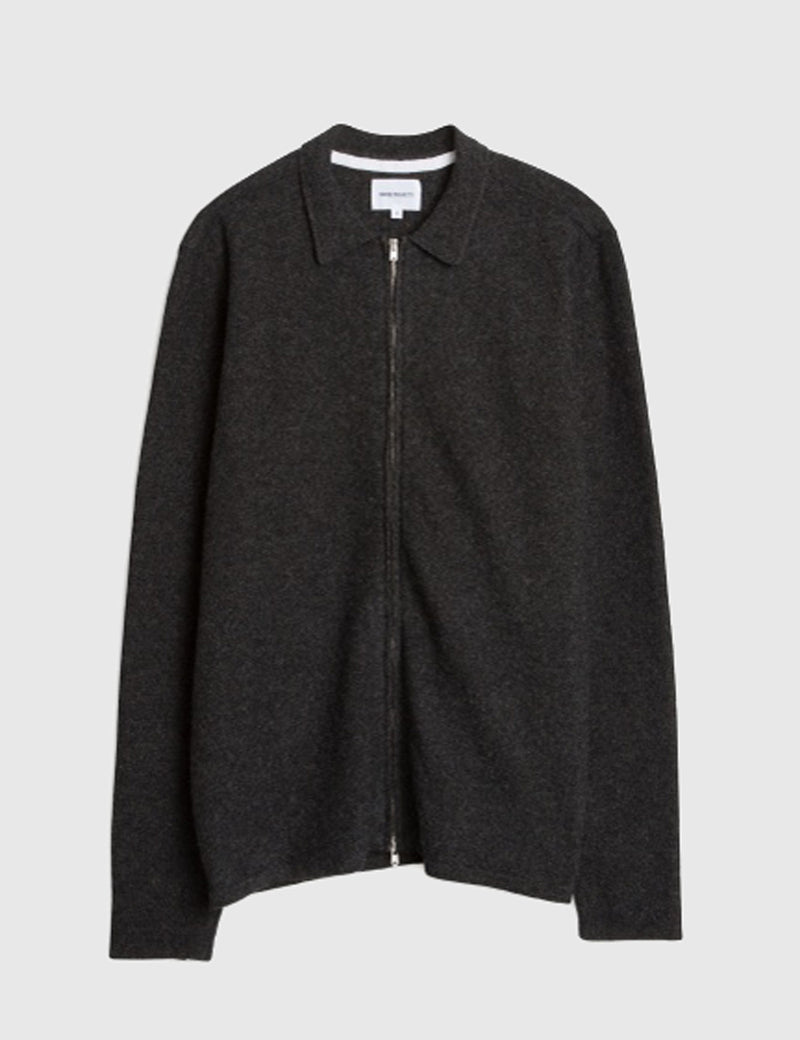Norse Projects Magne Zip Shirt - Charcoal