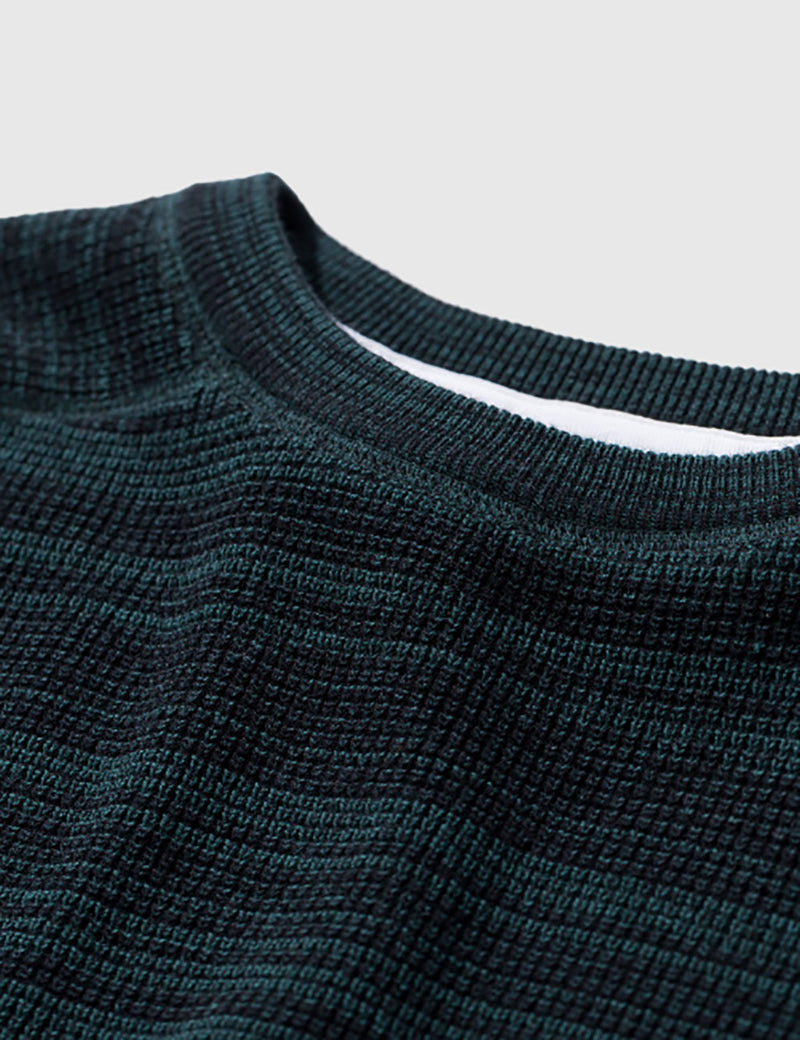 Norse Projects Lauge Waffle Knit Jumper - Moss Green