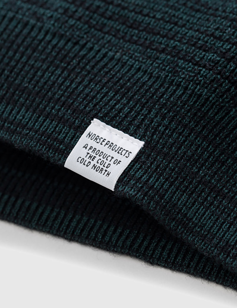 Norse Projects Lauge Waffle Knit Jumper - Moss Green