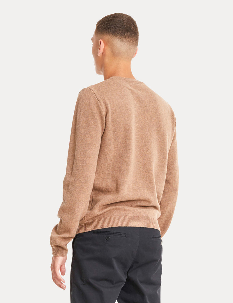 Norse Projects Sigfred Knit Sweatshirt（Lambswool）-キャメルブラウン