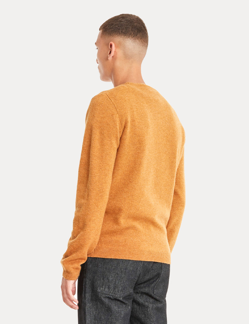 Norse Projects Sigfred Knit Sweatshirt (Lambswool)-Mustard Yellow