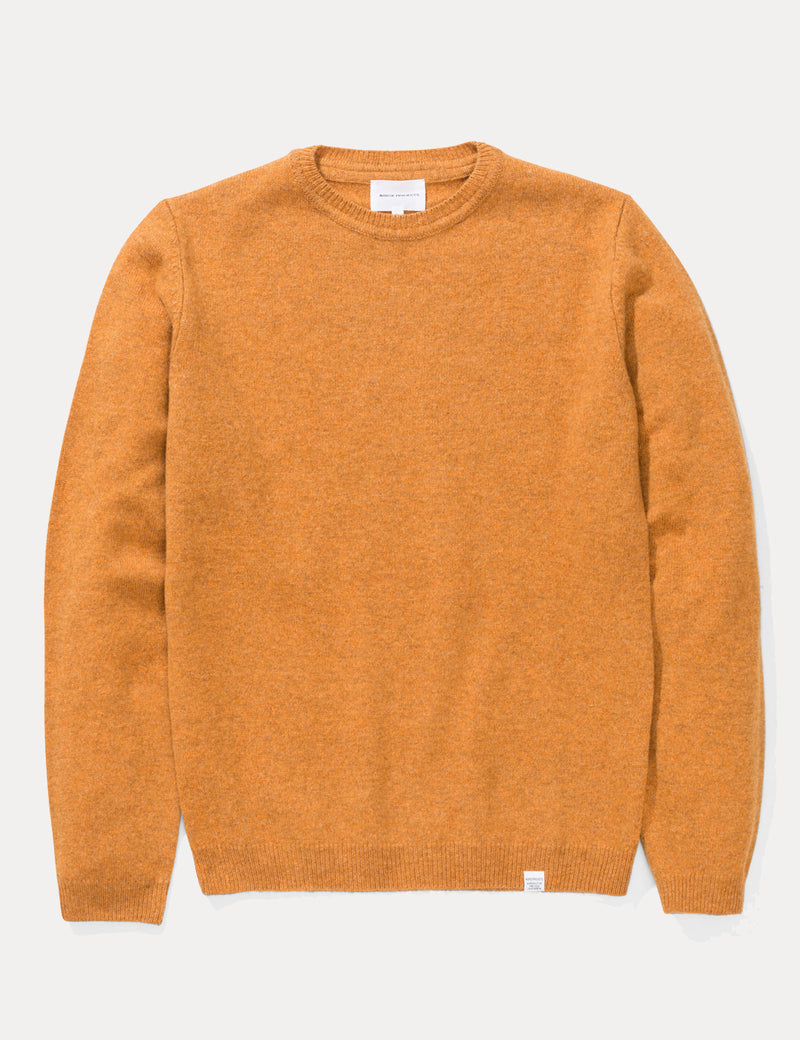 Norse Projects Sigfred Knit Sweatshirt (Lambswool) - Mustard Yellow