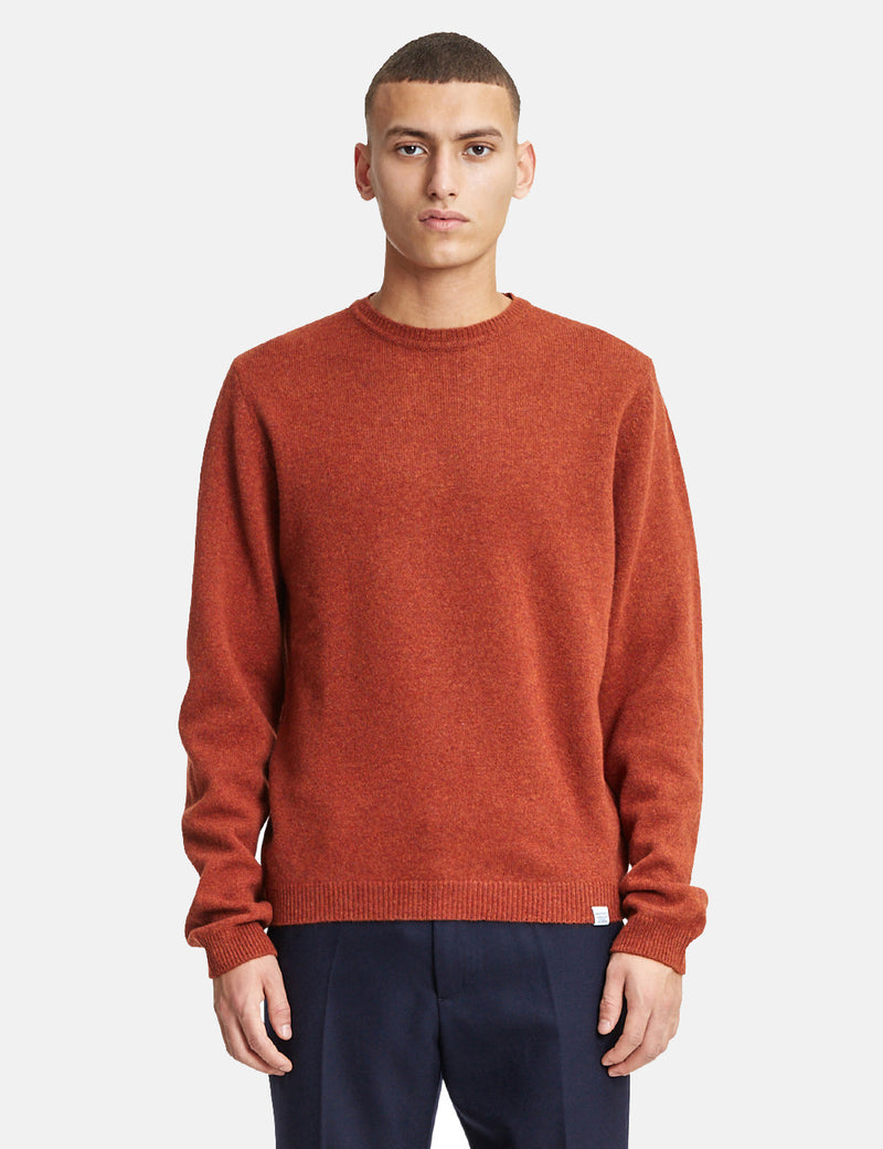 Norse Projects Sigfred Knit Sweatshirt（ウール）-シグナルオレンジ