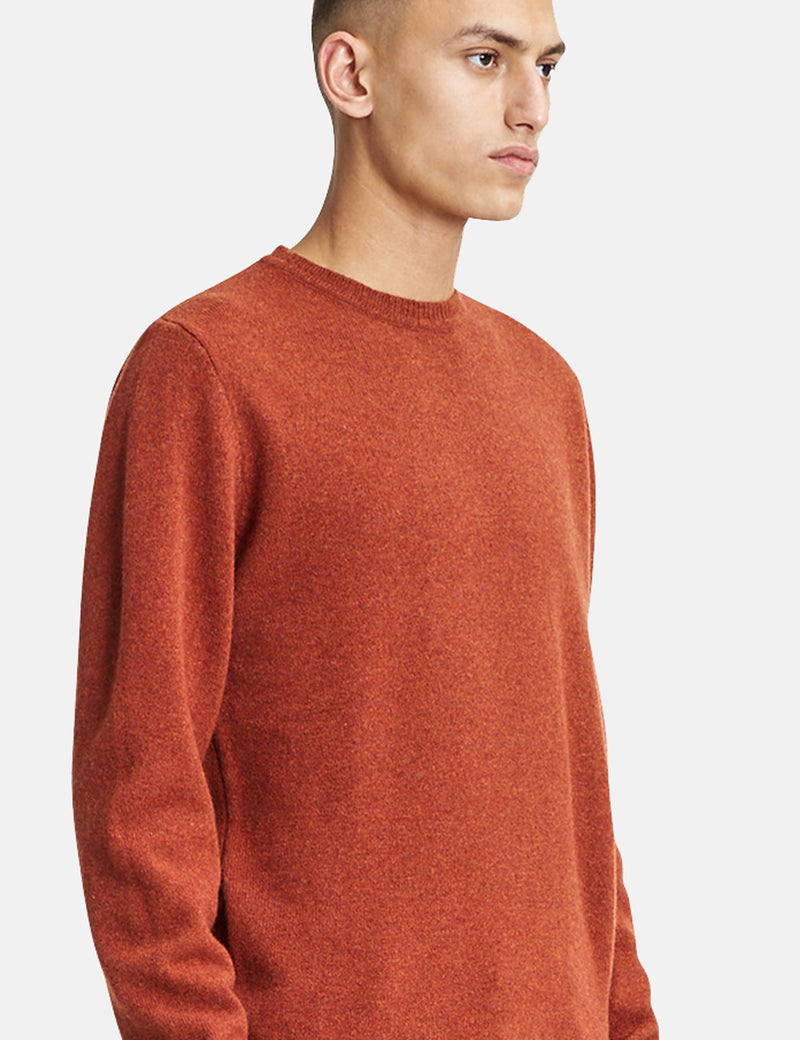 Norse Projects Sigfred Knit Sweatshirt (Wool) - Signal Orange
