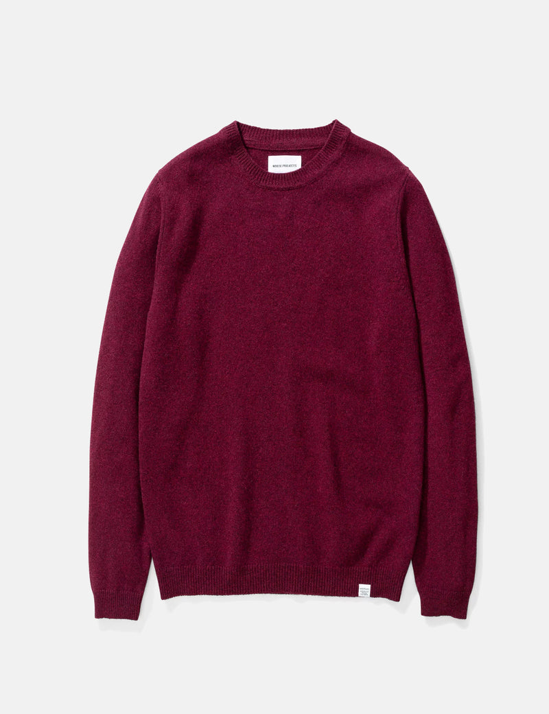 Norse Projects Sigfred Knit Sweatshirt (Wool) - Mulberry Red