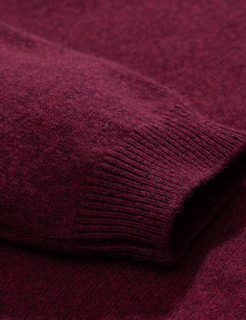 Norse Projects Sigfred Knit Sweatshirt (Wool) - Mulberry Red