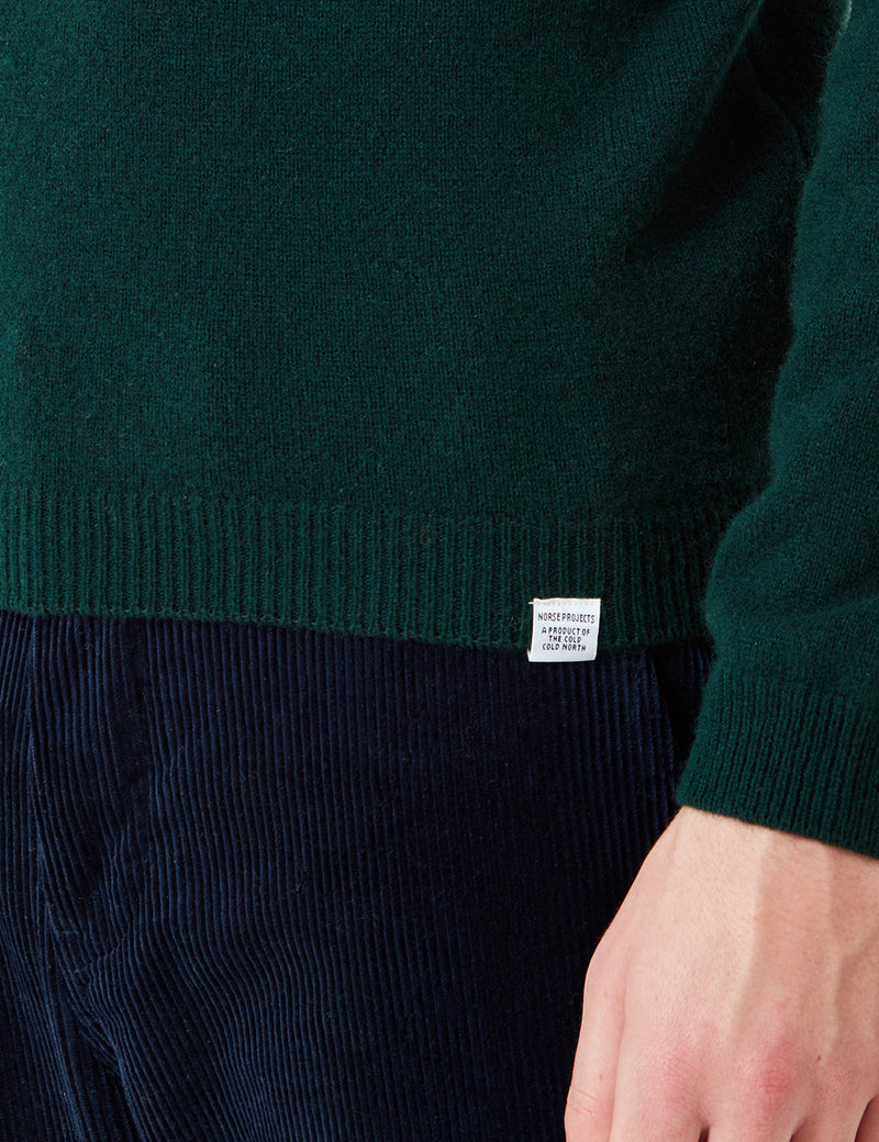 Norse Projects Sigfred Lambswool Jumper - Moss Green