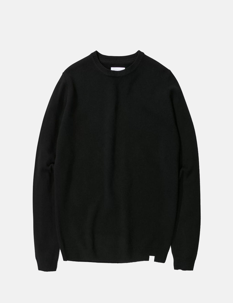 Norse Projects Sigfred Knit Sweatshirt (Wool)-Black