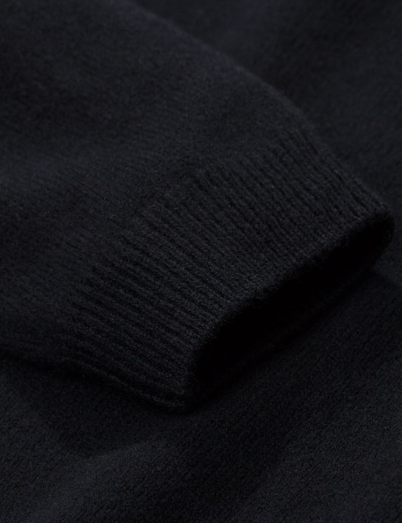 Norse Projects Sigfred Knit Sweatshirt (Wool)-Black