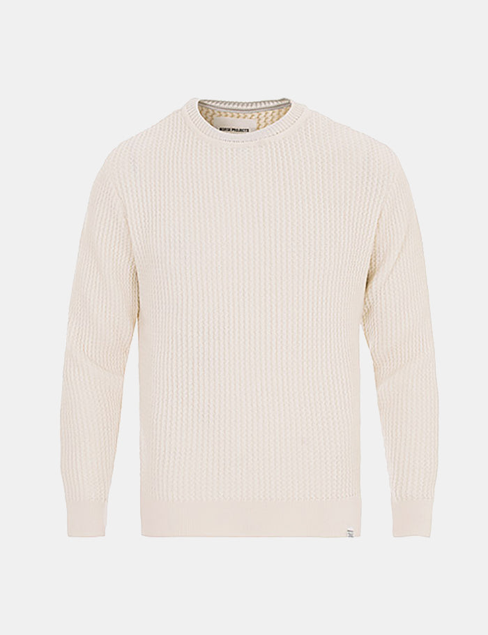 Norse Projects Sigfred Texture Jumper (Merino Wool) - Kit White