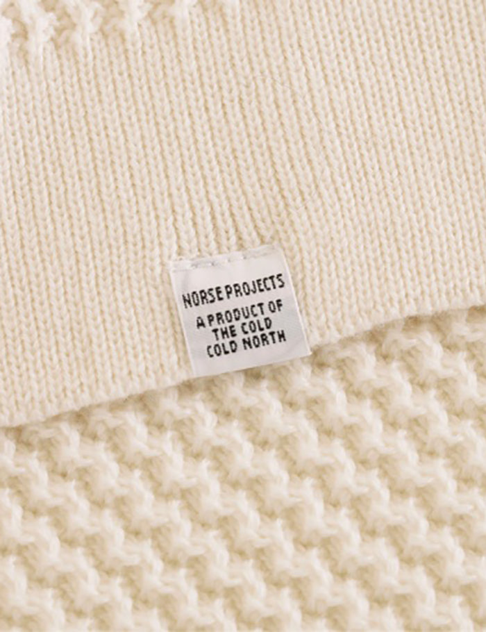 Norse Projects Sigfred Texture Jumper (Merino Wool) - Kit White