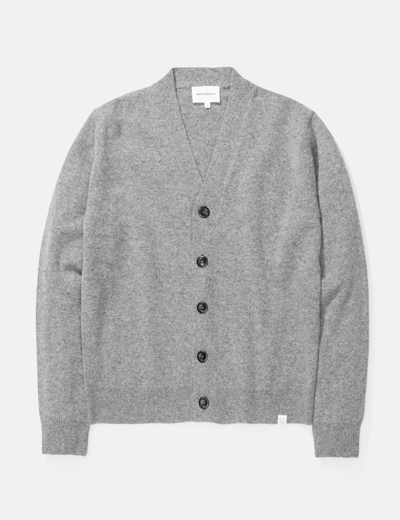 Norse Projects Adam cardigan (Wool) - Light Grey Melange