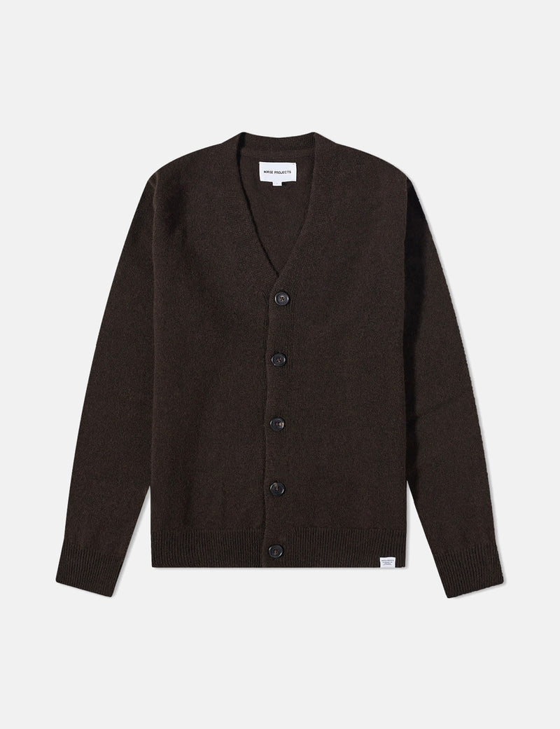 Norse Projects Adam Cardigan (Wool) - Truffle Brown