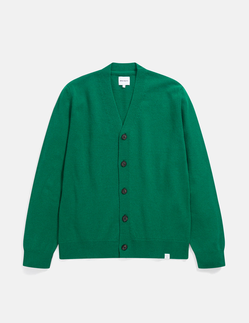 Norse Projects Adam Lambswool Crewneck - Vert Bouteille