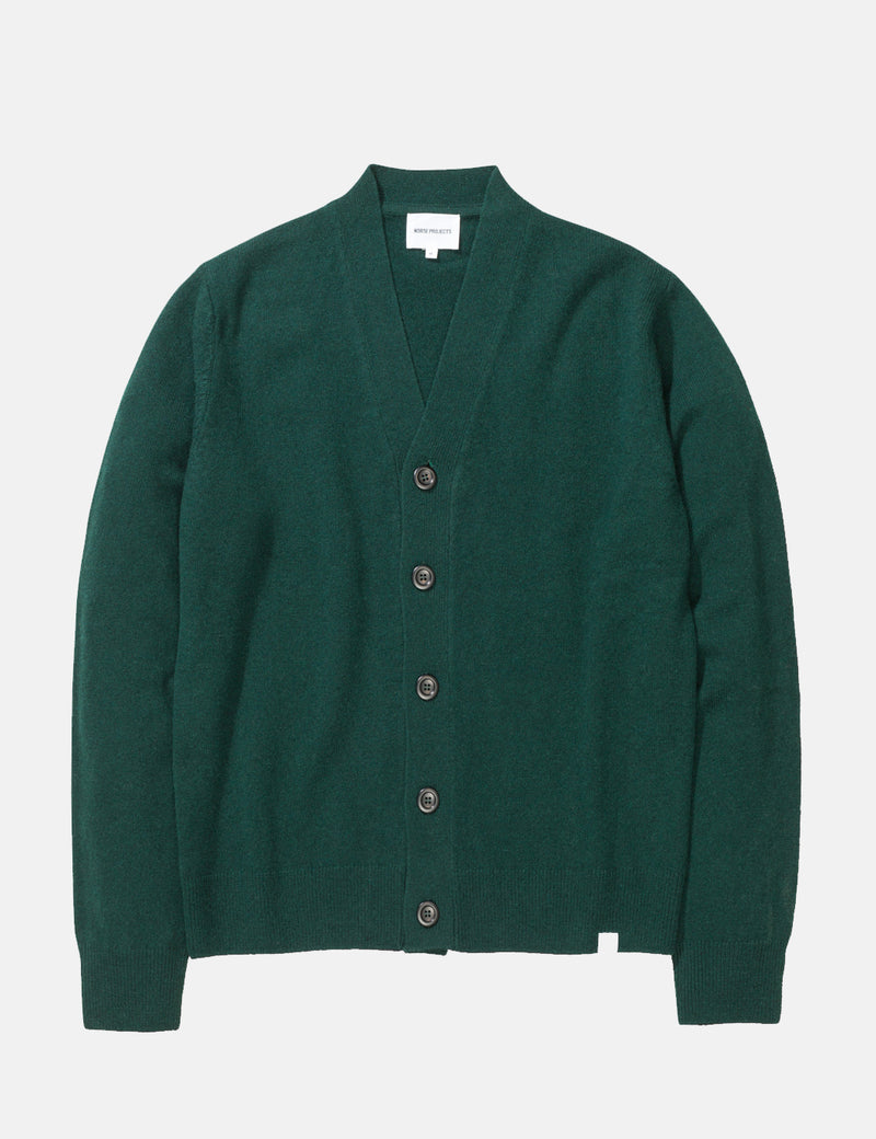 Norse Projects Adam Cardigan (Wool) - Quartz Green