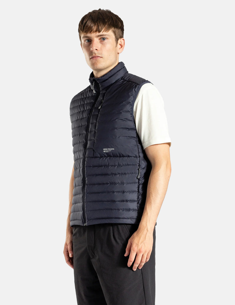 Gilet Norse Projects Birkholm Light Down Pertex - Bleu Marine Foncé