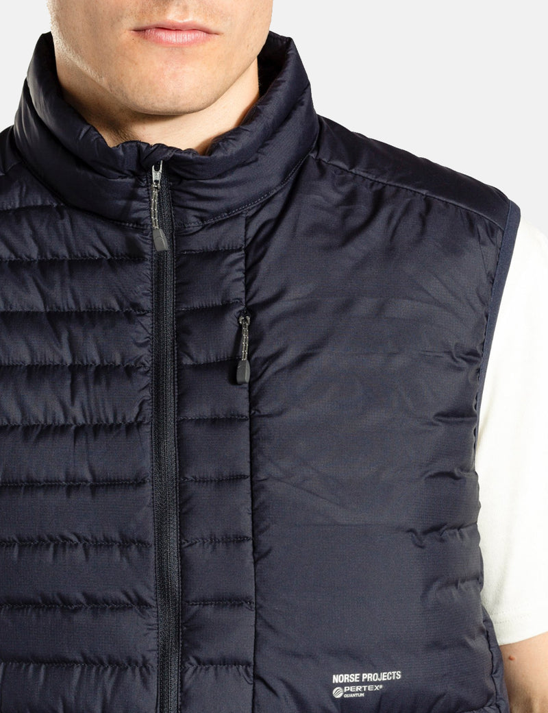 Gilet Norse Projects Birkholm Light Down Pertex - Bleu Marine Foncé