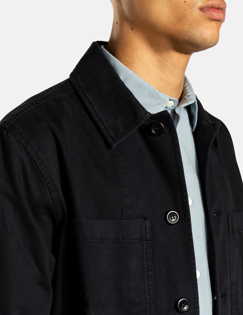 Norse Projects Tygeジャケット（オーガニックコットンツイル）-ダークネイビーブルー