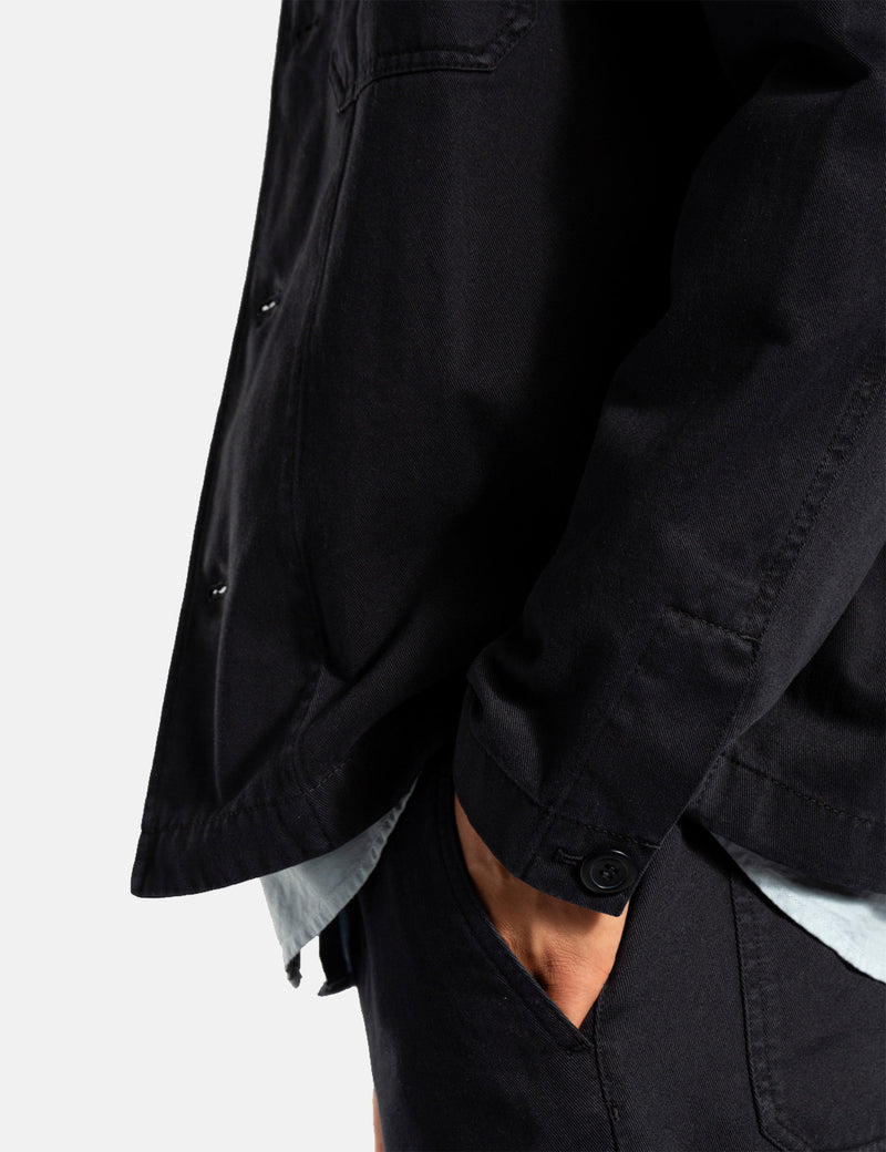 Norse Projects Tygeジャケット（オーガニックコットンツイル）-ダークネイビーブルー