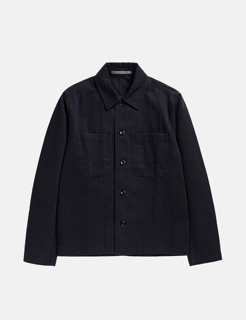 Norse Projects Tygeジャケット（オーガニックコットンツイル）-ダークネイビーブルー