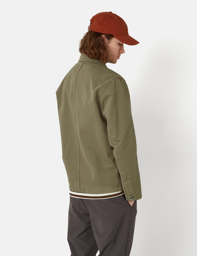 Norse Projects Tyge Broken Twill Overshirt - Dried Sage Green