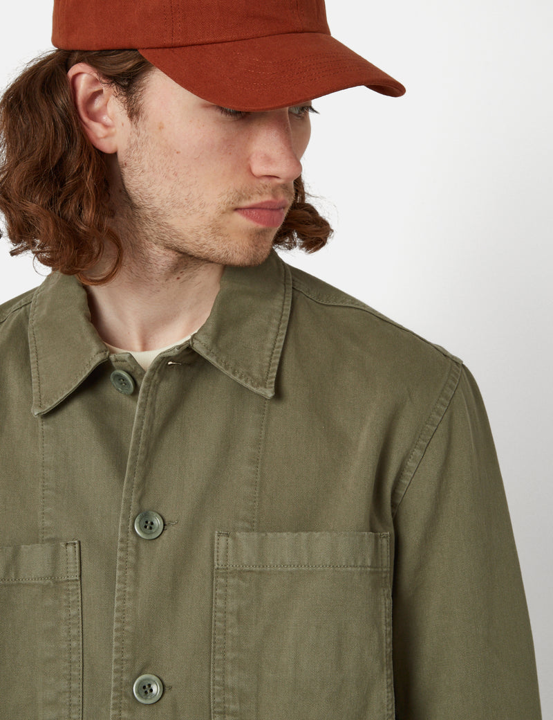 Norse Projects Tyge Broken Twill Overshirt - Dried Sage Green