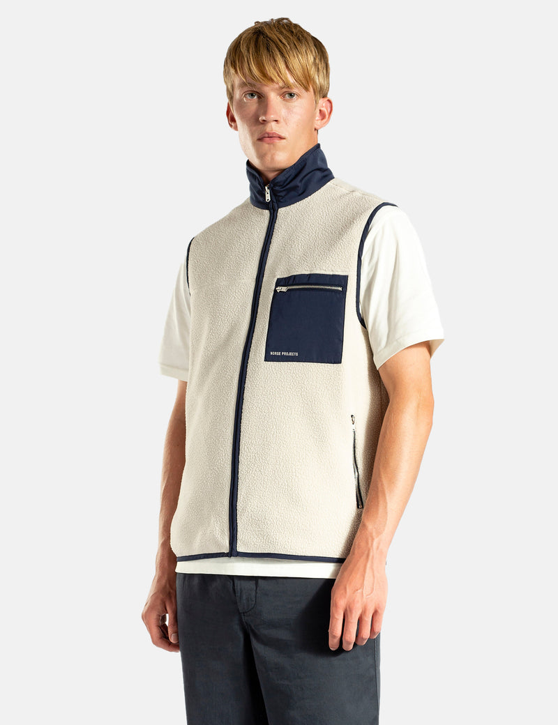 Norse Projects FrederikFleeceVest-オートミール