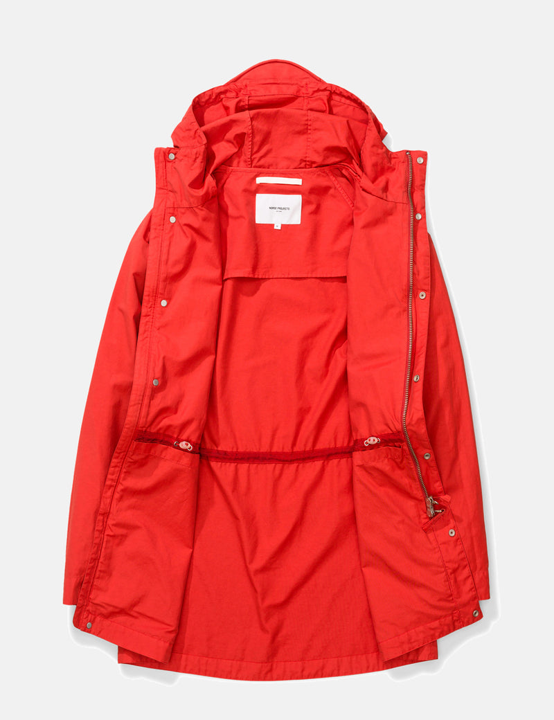Norse Projects LindisfarneGMDジャケット-コーラルレッド