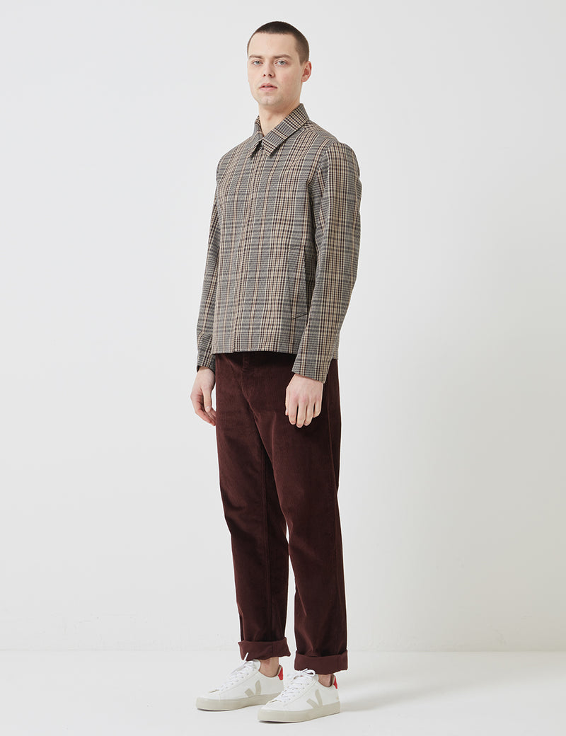 Norse Projects Elliot Compact Twill Jacket-베이지/브라운 체크