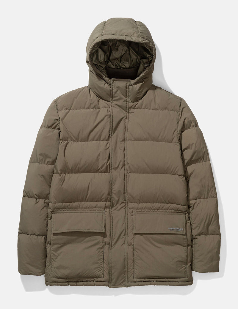 Norse Projects Willum Down Puffa Jacket-Ivy Green