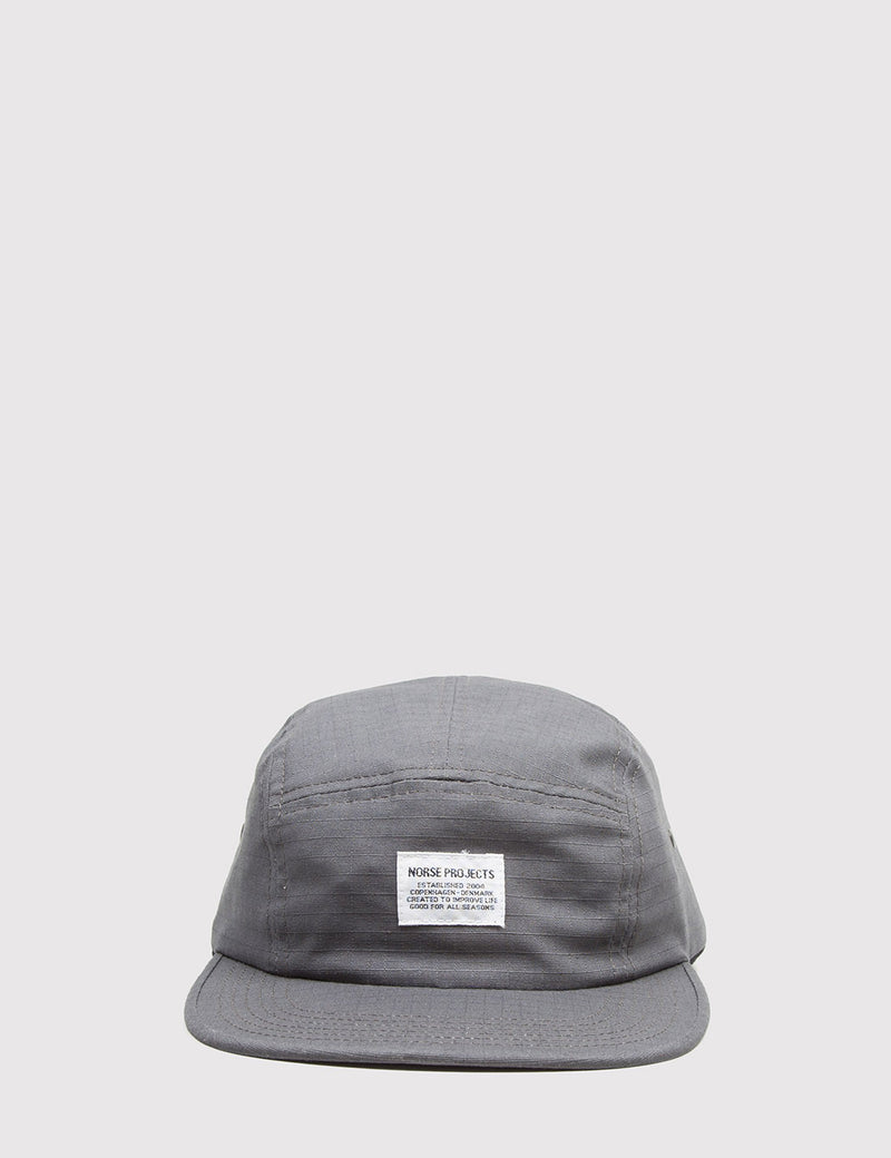 Norse Projects Classic Ripstop 5-Panel Cap - Charcoal
