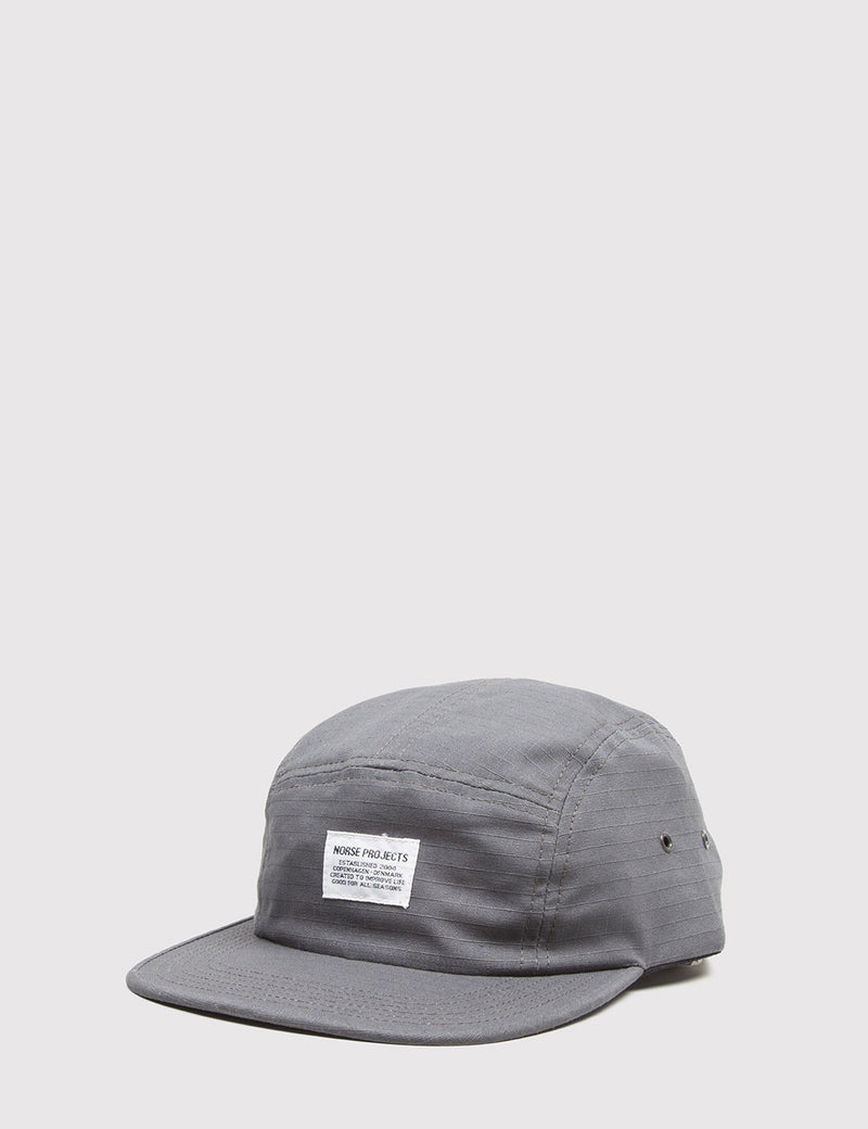 Norse Projects Classic Ripstop 5-Panel Cap - Charcoal