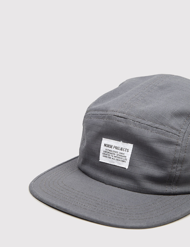 Norse Projects Classic Ripstop 5-Panel Cap - Charcoal
