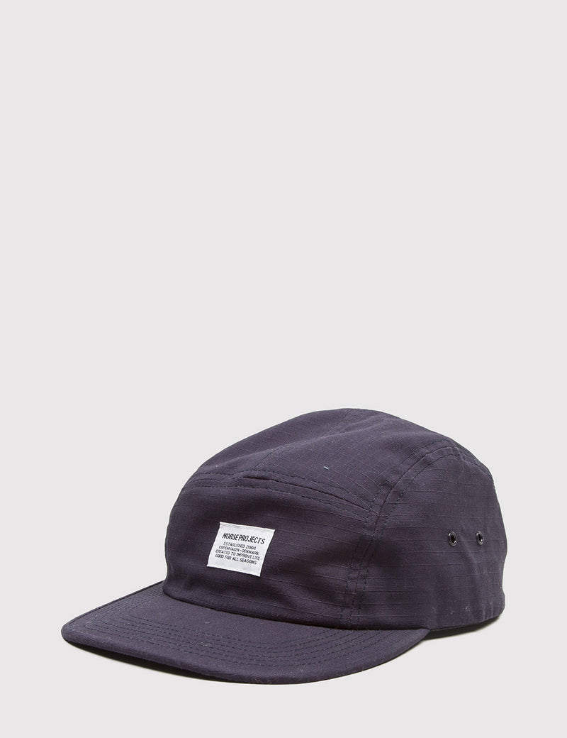 Norse Projects Classic Ripstop 5-Panel Cap - Navy Blue