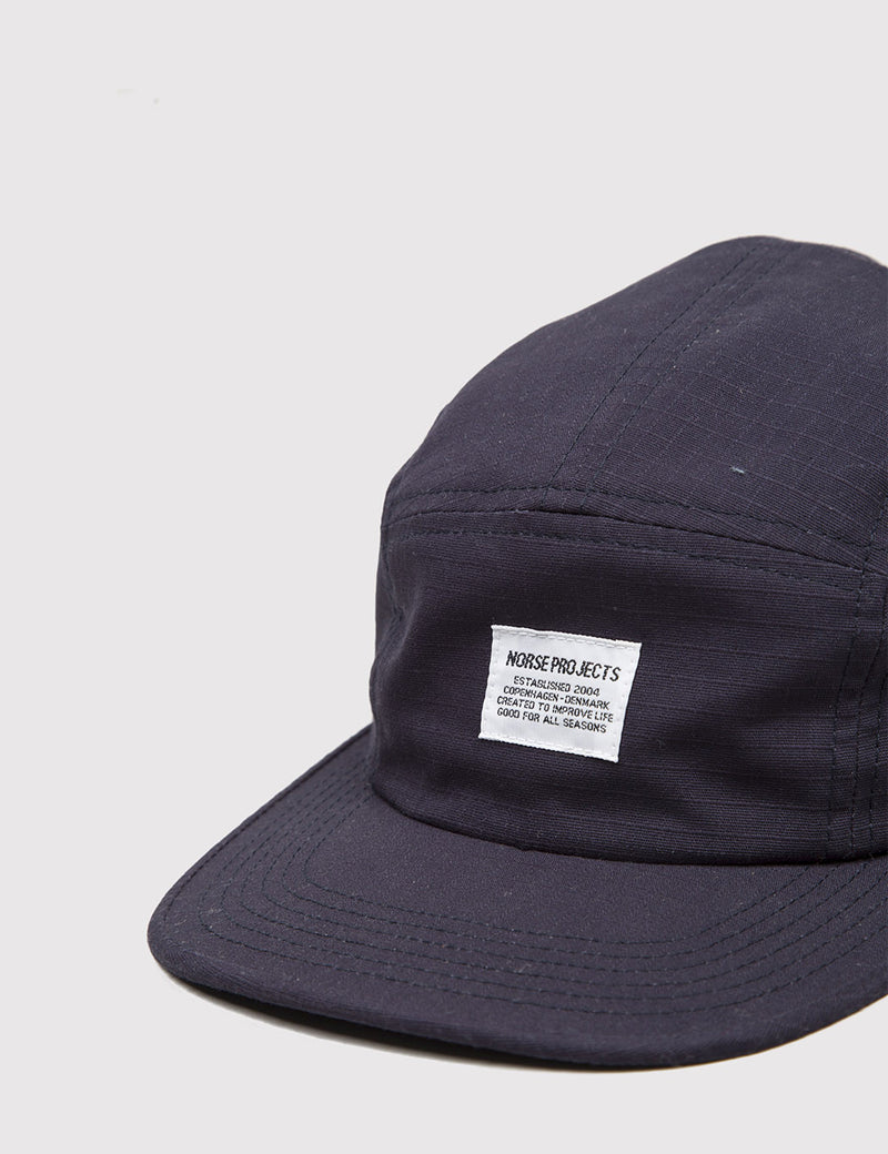 Norse Projects Classic Ripstop 5-Panel Cap - Navy Blue