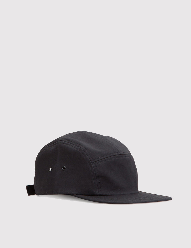 Norse Projects Cotton Gabardine 5 Panel Cap - Black