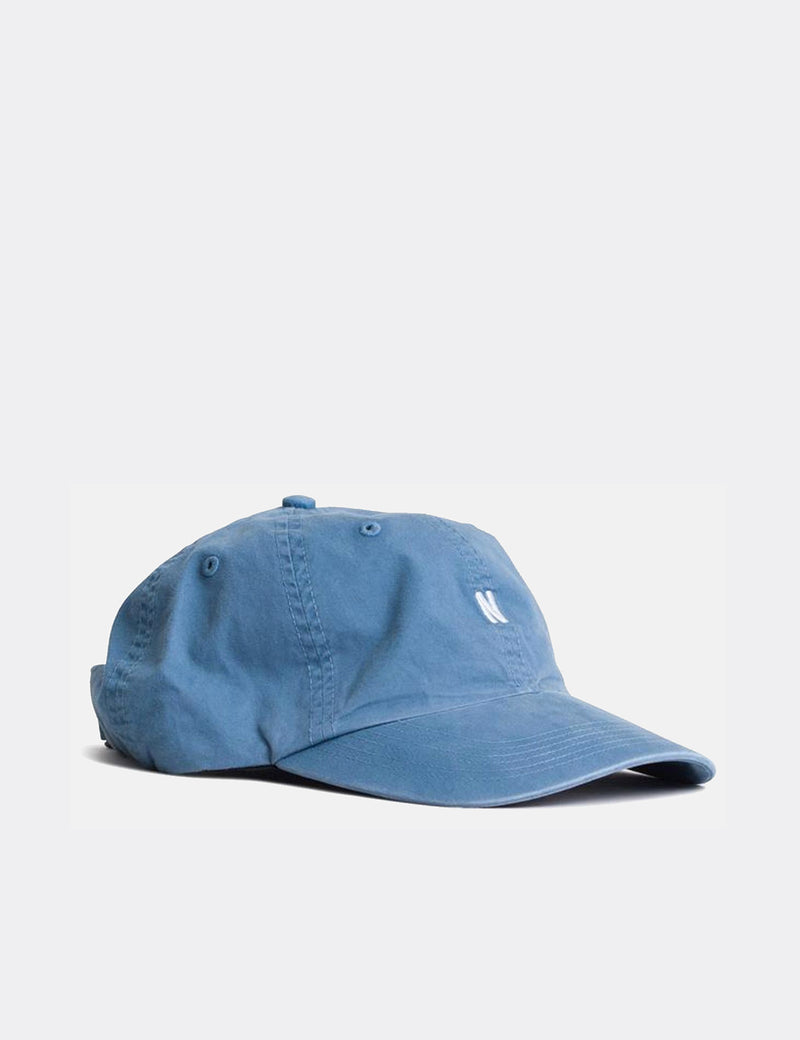 Norse Projects Twill Curved Peak Cap - Marginal Blue