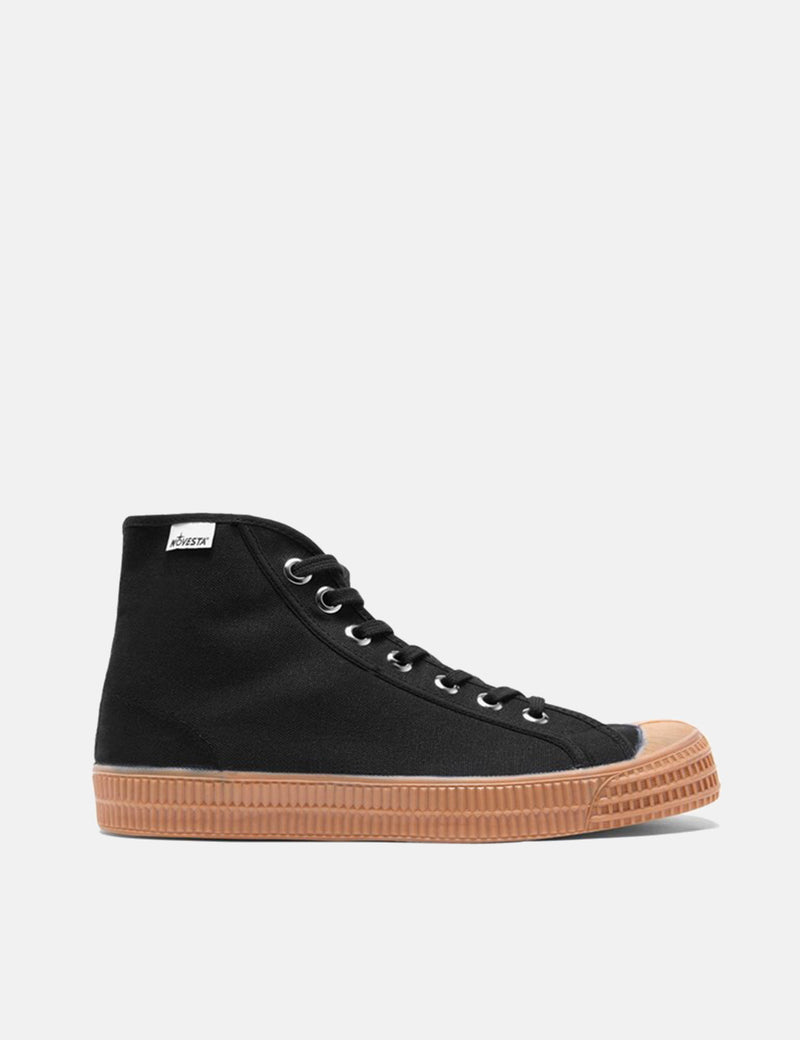 Baskets Novesta Star Dribble Hi (Toile) - Noir/Gomme