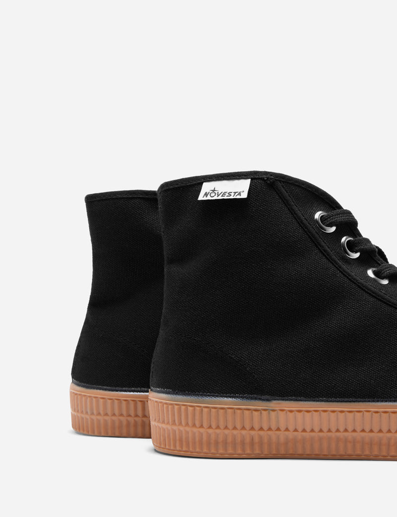 Baskets Novesta Star Dribble Hi (Toile) - Noir/Gomme