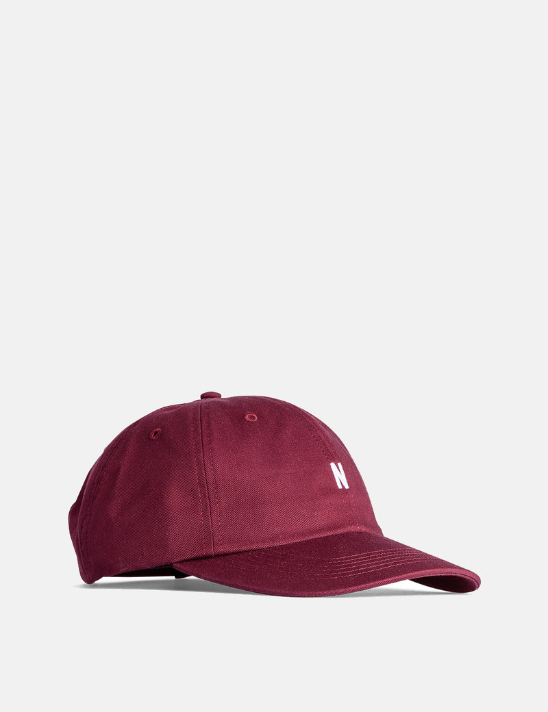 Norse Projects Twill Sports Cap - Mulberry Red