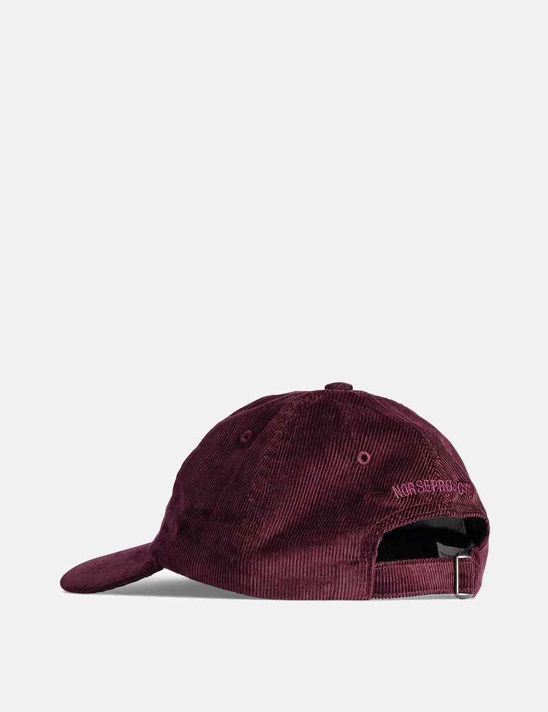 Norse Projects Thin Cord Sport Cap - Mulberry Red