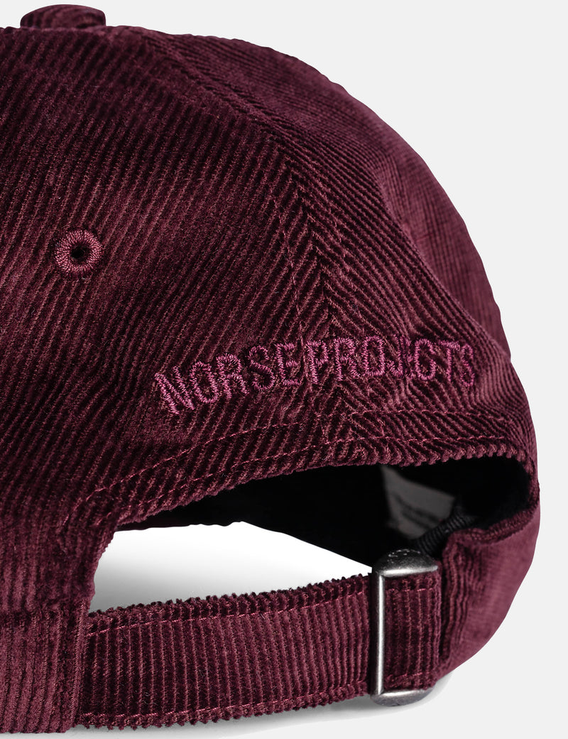 Norse Projects Thin Cord Sports Cap - Mulberry Red